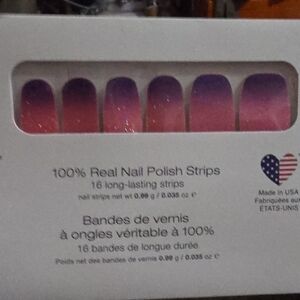 Pink to Purple Ombre Glitter Nail Strips